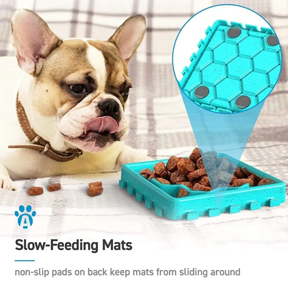 MULTICOLOR Slow Feeding Food Mats and Trays with Suction Cups for Cats and Dogs